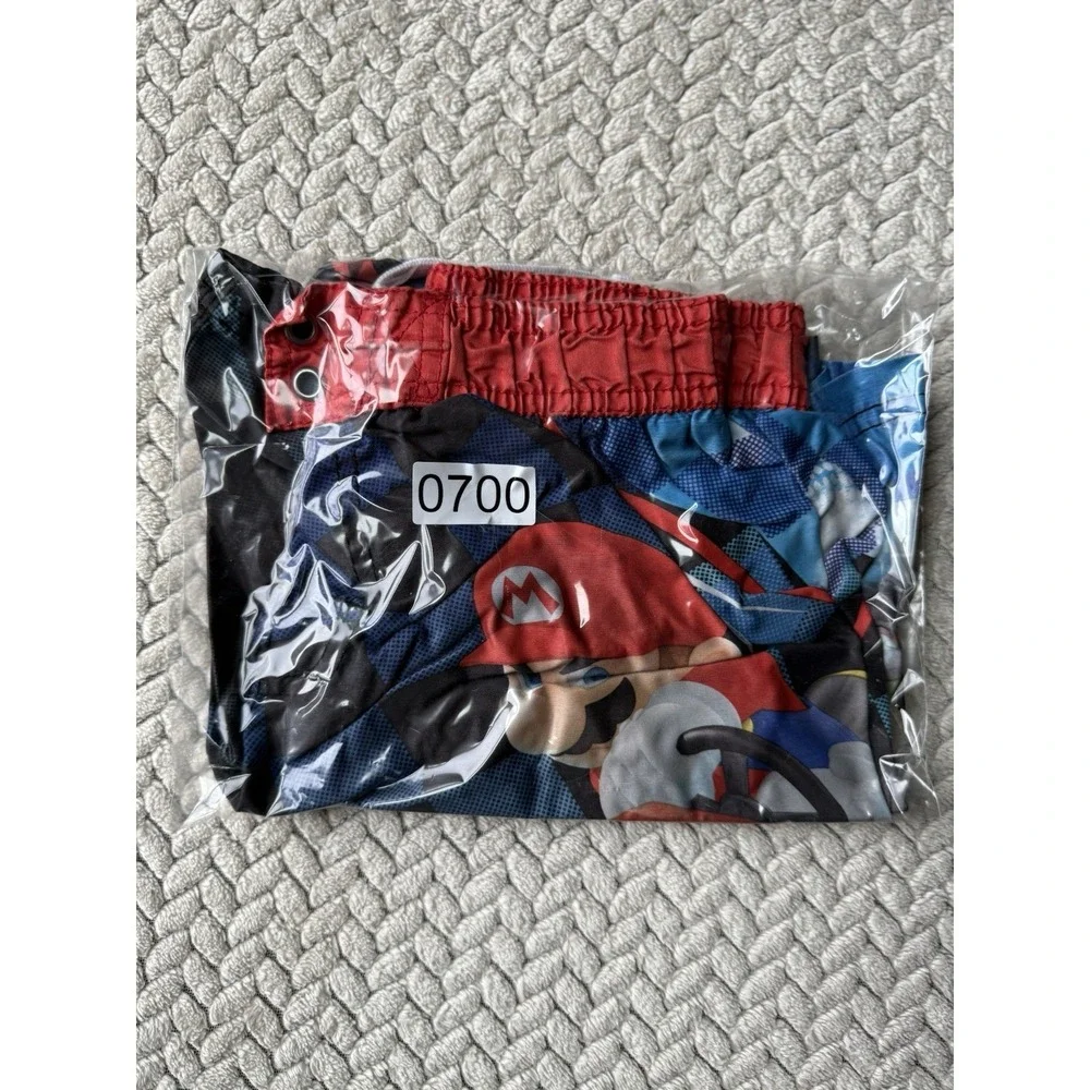 MarioCart Swim Shorts Youth Boys Size‎ 6/7  Red Blue Summer Pool Beach Water